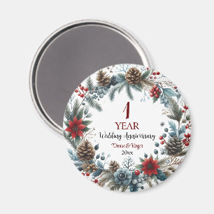 Hochzeitsjubiläum Hochzeitsfeier Eleganter Winter Magnet