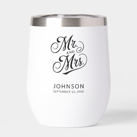 Hochzeitsjubiläum Mr & Mrs. Modern Elegant Script (Rückseite)