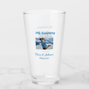 Hochzeitsjubiläum Namensjahrstext hinzufügen Glas