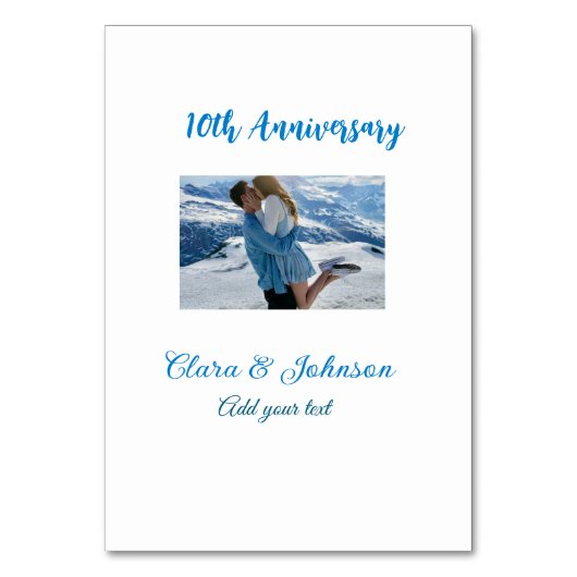 Hochzeitsjubiläum Namensjahrstext hinzufügen Tischnummer (Vorderseite)