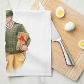 Hochzeitsjubiläum, niedliches Ehepaar Geschirrtuch (Viertel Falte)