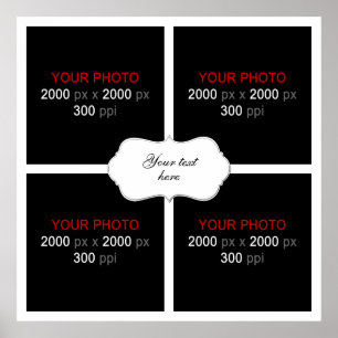 Hochzeitsjubiläums-Foto-Collage 4 Fotos Poster