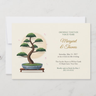 Hochzeitsjubiläums-Party-Einladung mit Bonsai-Baum Einladung