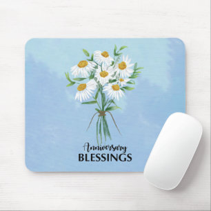 Hochzeitsjubiläums-Segen Blumenstrauß aus Gänseblü Mousepad