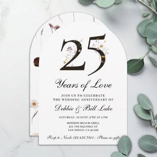 Hochzeitsjubiläumseinladung 25 Jahre Liebe Einladung