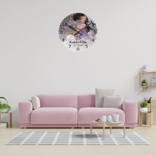 Hochzeitsjubiläumsfoto Runde Wanduhr