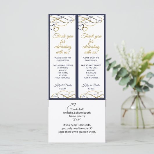 Hochzeitskabinett-Beilagen - Dunkles Navy Blue & G (Stehend Vorderseite)