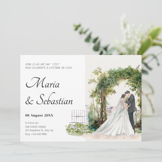 Hochzeitskaffee Einladung (Stehend Vorderseite)