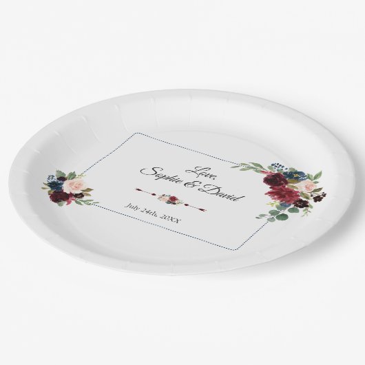 Hochzeitskaffee Pappteller (Schrägansicht)