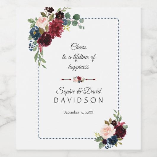 Hochzeitskaffee Weinetikett (Einzelnes Label)