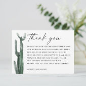 Hochzeitskaktus | Botanische Wüste Dankeskarte (Stehend Vorderseite)