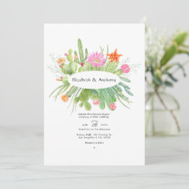 Hochzeitskaktus Einladung