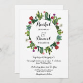 Hochzeitskaktus Floral Fiesta Wreath Party Einladu Einladung (Vorne/Hinten)