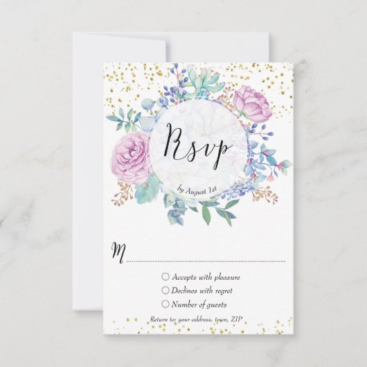 Hochzeitskaktus rsvp card succulents cactus floral (Vorderseite)