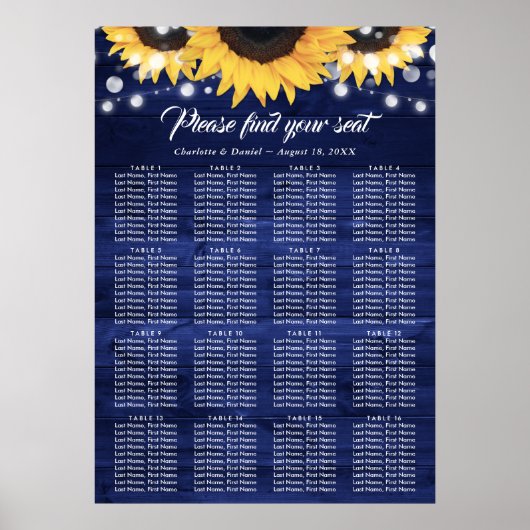 Hochzeitskalender für Blaublütenblüten 16 Poster (Vorne)