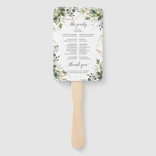 Hochzeitskalender für Boho Fächer (Rückseite)