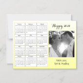 Hochzeitskalender für Foto Gelb Gradient Mini 2021 Magneteinladung (Vorderseite)