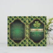 Hochzeitskalender für Gold, grünes irisches Klee (Stehend Vorderseite)