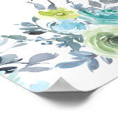 Hochzeitskalender für hellblaugelbe grüne Blüten Poster (Ecke)