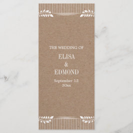 Hochzeitskalender für Kraft mit weißen Blätter Programm