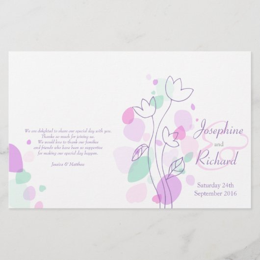 Hochzeitskalender für moderne Blume (Vorderseite)