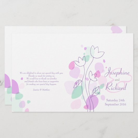 Hochzeitskalender für moderne Blume (Vorne/Hinten)