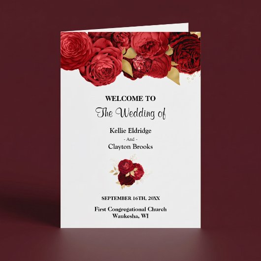 Hochzeitskalender für Rot und Gold Programm