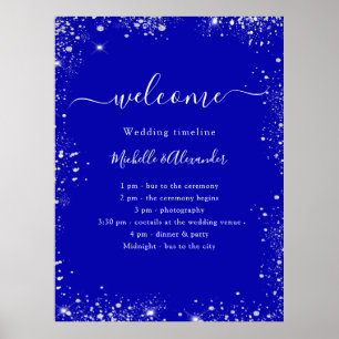 Hochzeitskalender für Royal Blue Glitzer Poster