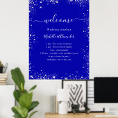 Hochzeitskalender für Royal Blue Glitzer Poster (Heimbüro)