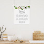 Hochzeitskalender für tropische Wasserfarben Poster (Küche)