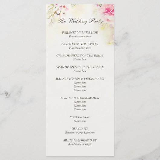 Hochzeitskalender für Wasserfarben Programm (Rückseite)