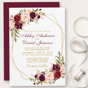 Hochzeitskalender mit braunen geometrischen Rahmen Einladung