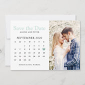 Hochzeitskalender mit Mint-Foto zur Speicherung de Save The Date (Vorderseite)