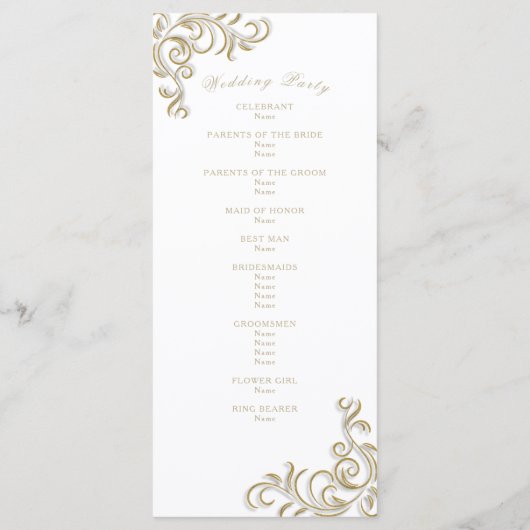 Hochzeitskalender Programm (Rückseite)