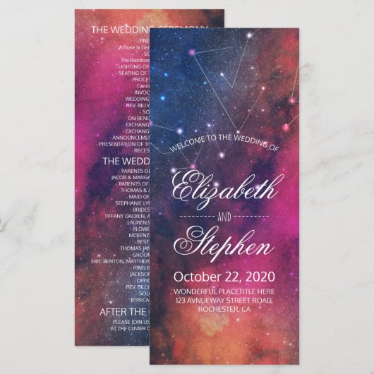 Hochzeitskalender Programm (Vorne/Hinten)