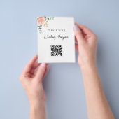 Hochzeitskalender QR-Code Blush Bloral Eukalyptus Flyer (Gruppe)