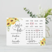 Hochzeitskalender Save the Date Sonnenblumen Einladung (Stehend Vorderseite)