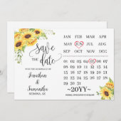 Hochzeitskalender Save the Date Sonnenblumen Einladung (Vorne/Hinten)