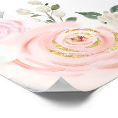 Hochzeitskalender Silberrosa Blume Poster (Ecke)