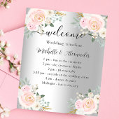 Hochzeitskalender Silberrosa Blumen