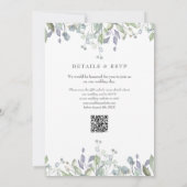 Hochzeitskalender und Lilac QR Code Einladung (Rückseite)