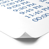 Hochzeitskalender Unterzeichnung in Navy Blue Call Poster (Ecke)