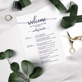 Hochzeitskalender Wochenende Elegante Chic Navy Bl Einladung