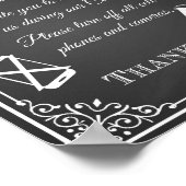 Hochzeitskalkboard "unplugged ceremony" Print Poster (Ecke)