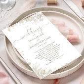 Hochzeitskalligrafie Blumenschmuck Grünes Programm