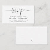 Hochzeitskalligrafie, Schwarzes Drehbuch, Abendess Begleitkarte (Vorne/Hinten)