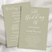 Hochzeitskalligrafie Script Sage Green Programm