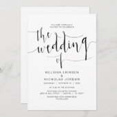 Hochzeitskalligrafie, Simple Black Script, Einladung (Vorne/Hinten)