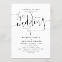 Hochzeitskalligraphie, einfach schwarz, mit Famili