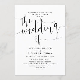 Hochzeitskalligraphie, einfach schwarz, mit Famili Einladung